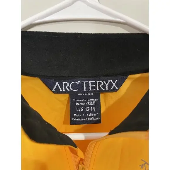 Vtg Arcteryx Light Jacket Women's Large‎ Yellow Full Zip Nylon